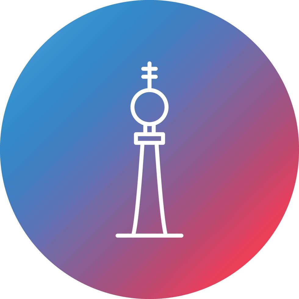 Fernsehturm Berlin Line Gradient Circle Background Icon vector