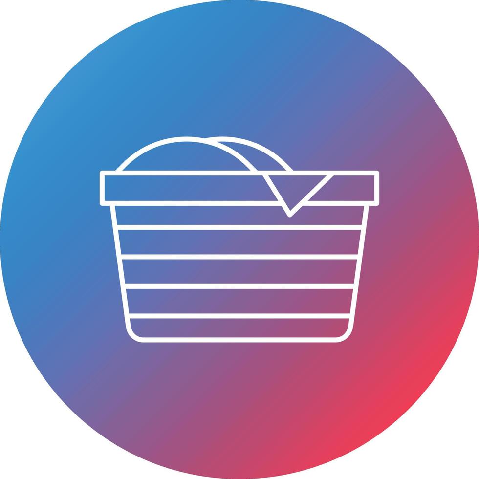 Laundry Basket Line Gradient Circle Background Icon vector