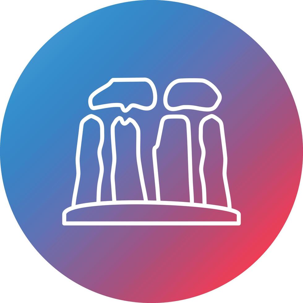 Stonehenge Line Gradient Circle Background Icon vector