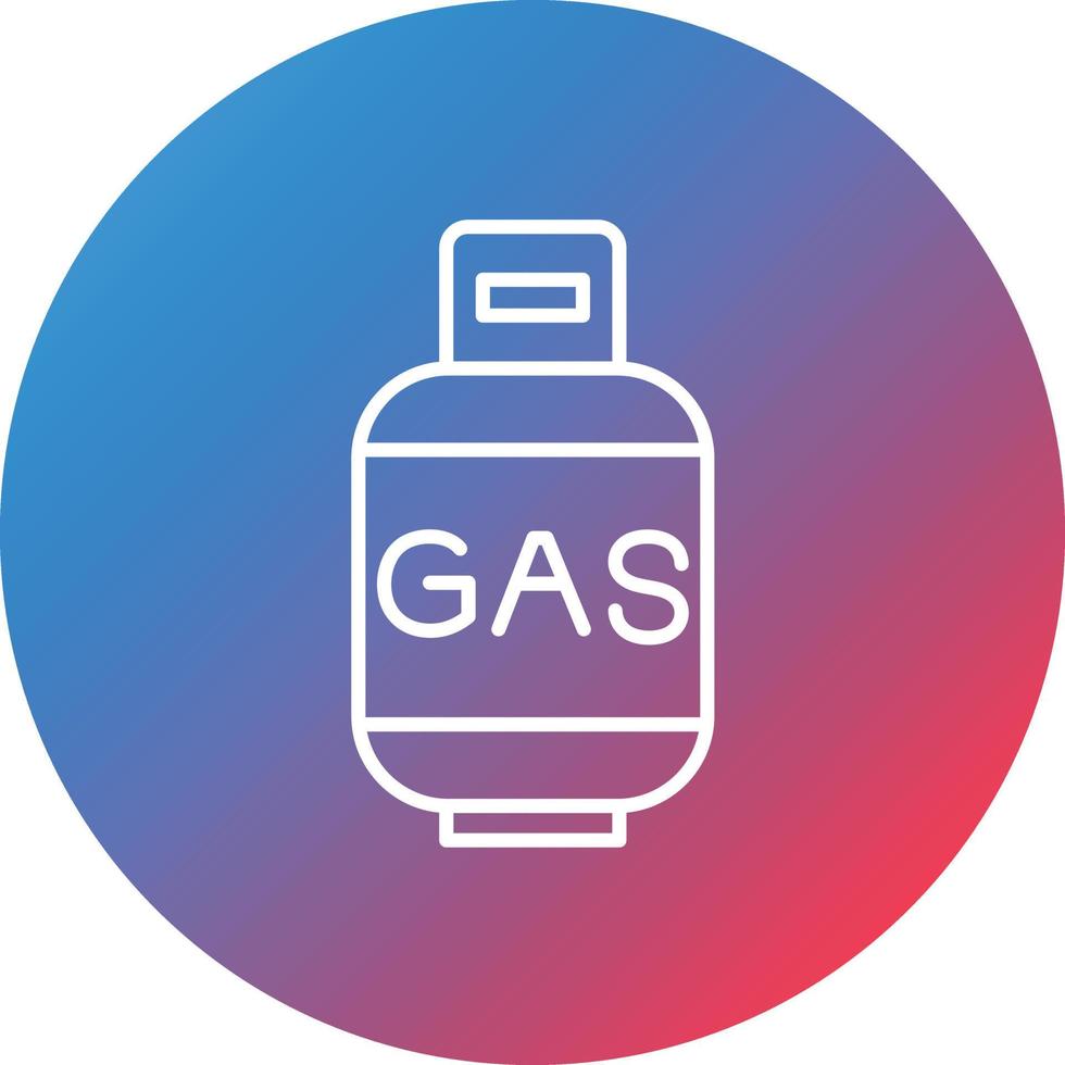 Gas Cylinders Line Gradient Circle Background Icon vector