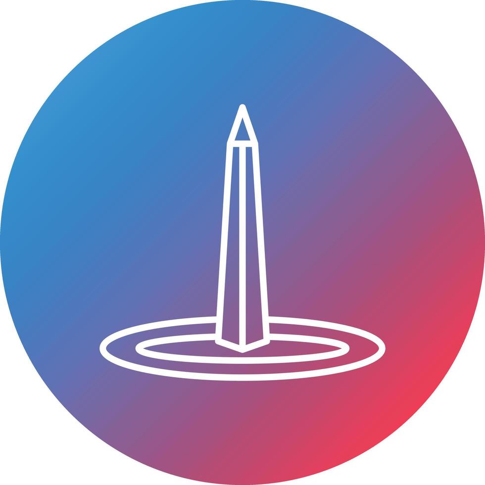 obelisco de buenos aires línea gradiente círculo fondo icono vector