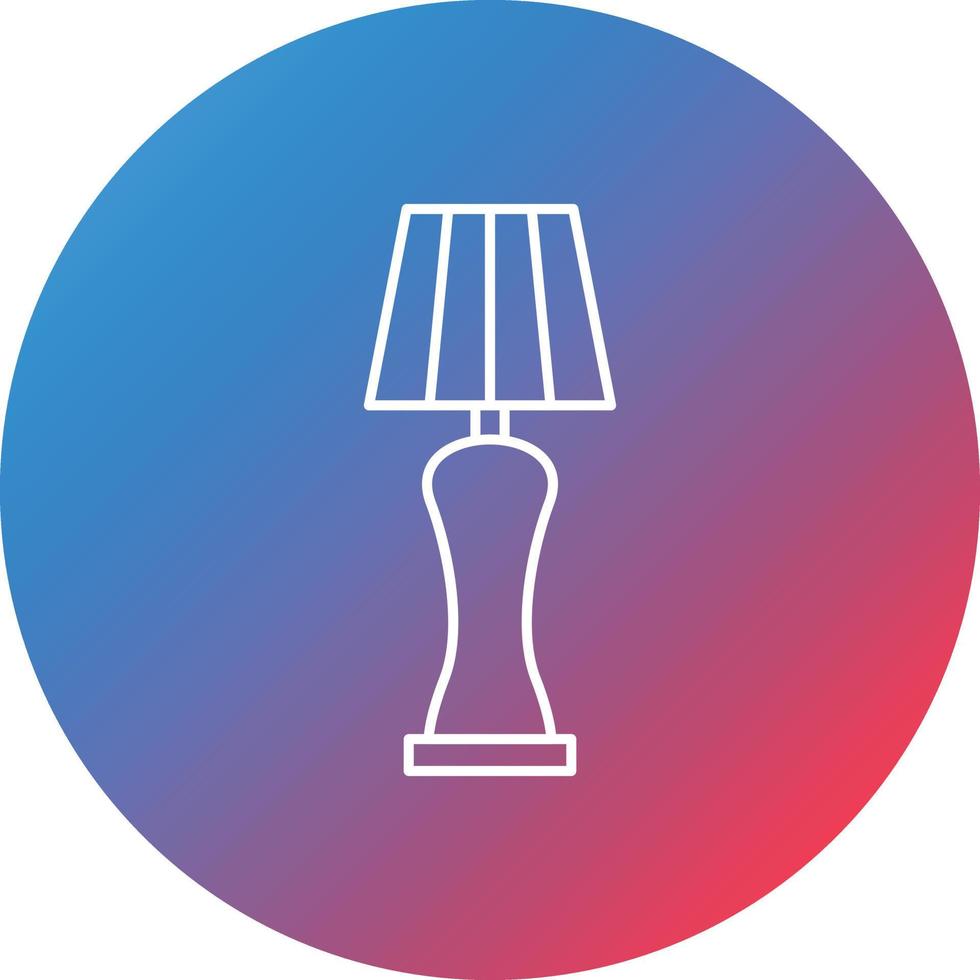 Floor Lamp Line Gradient Circle Background Icon vector