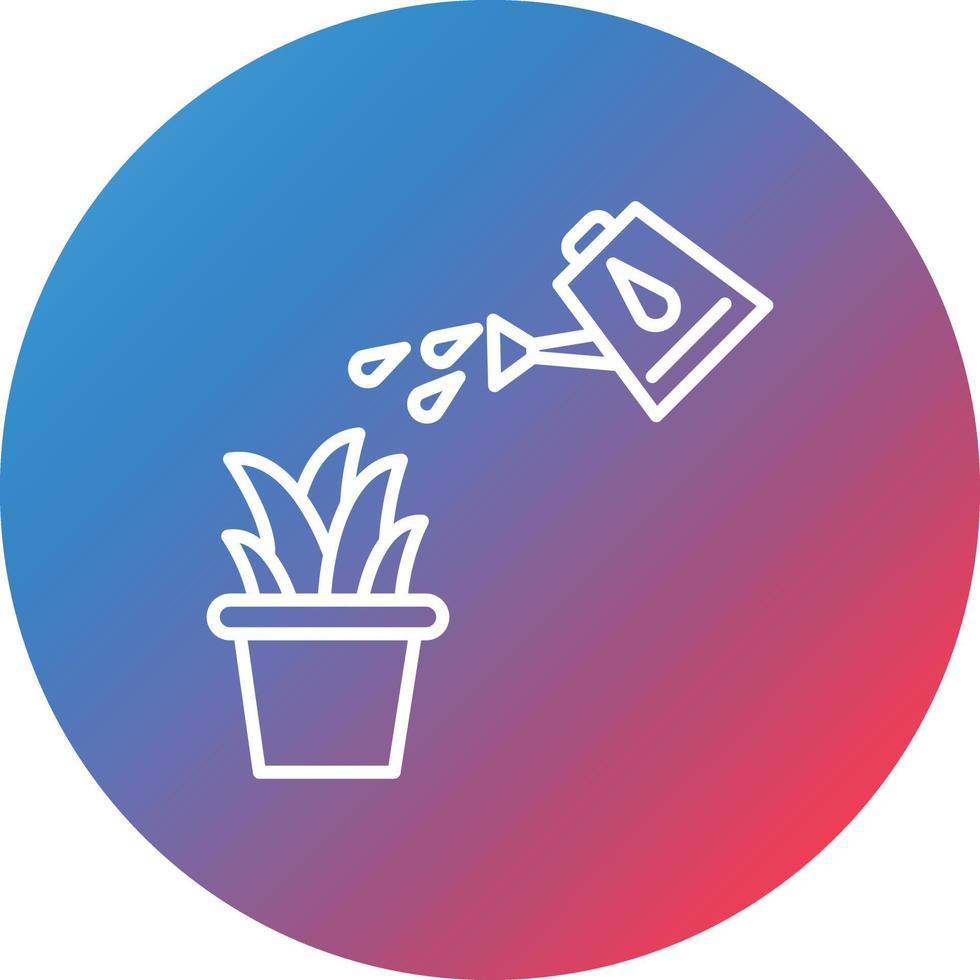 Watering Plants Line Gradient Circle Background Icon vector