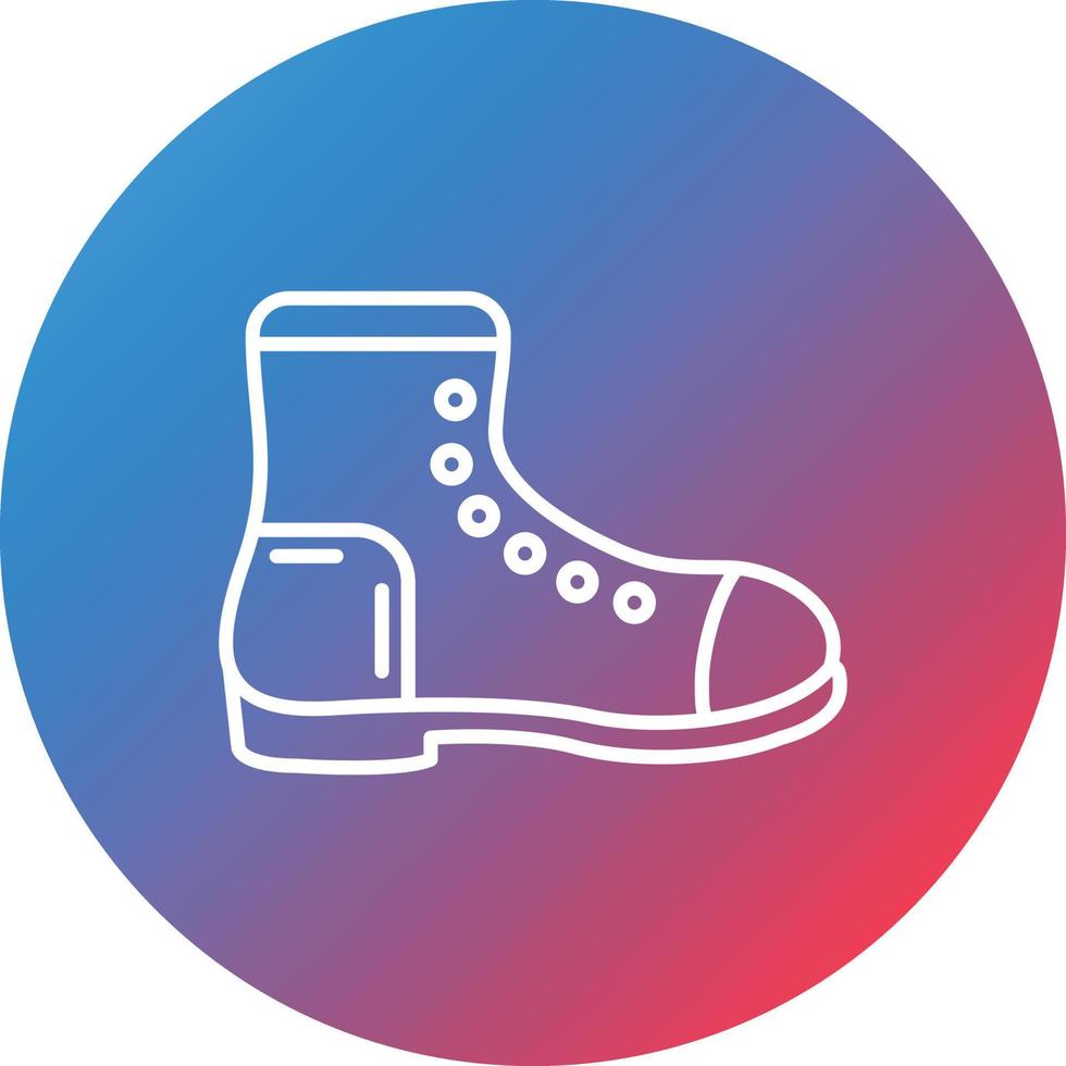 Army Boots Line Gradient Circle Background Icon vector