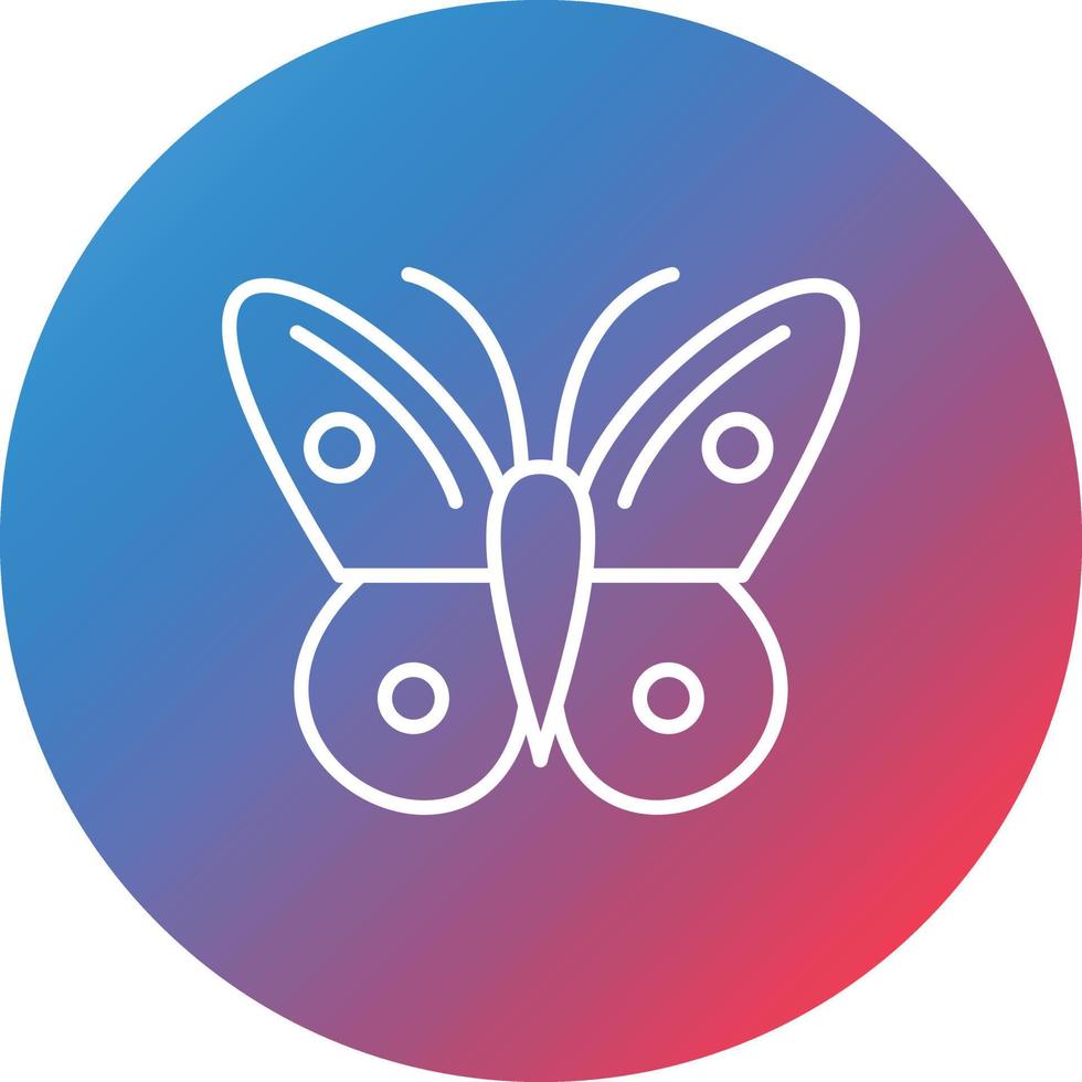 icono de fondo de círculo degradado de línea de mariposas vector