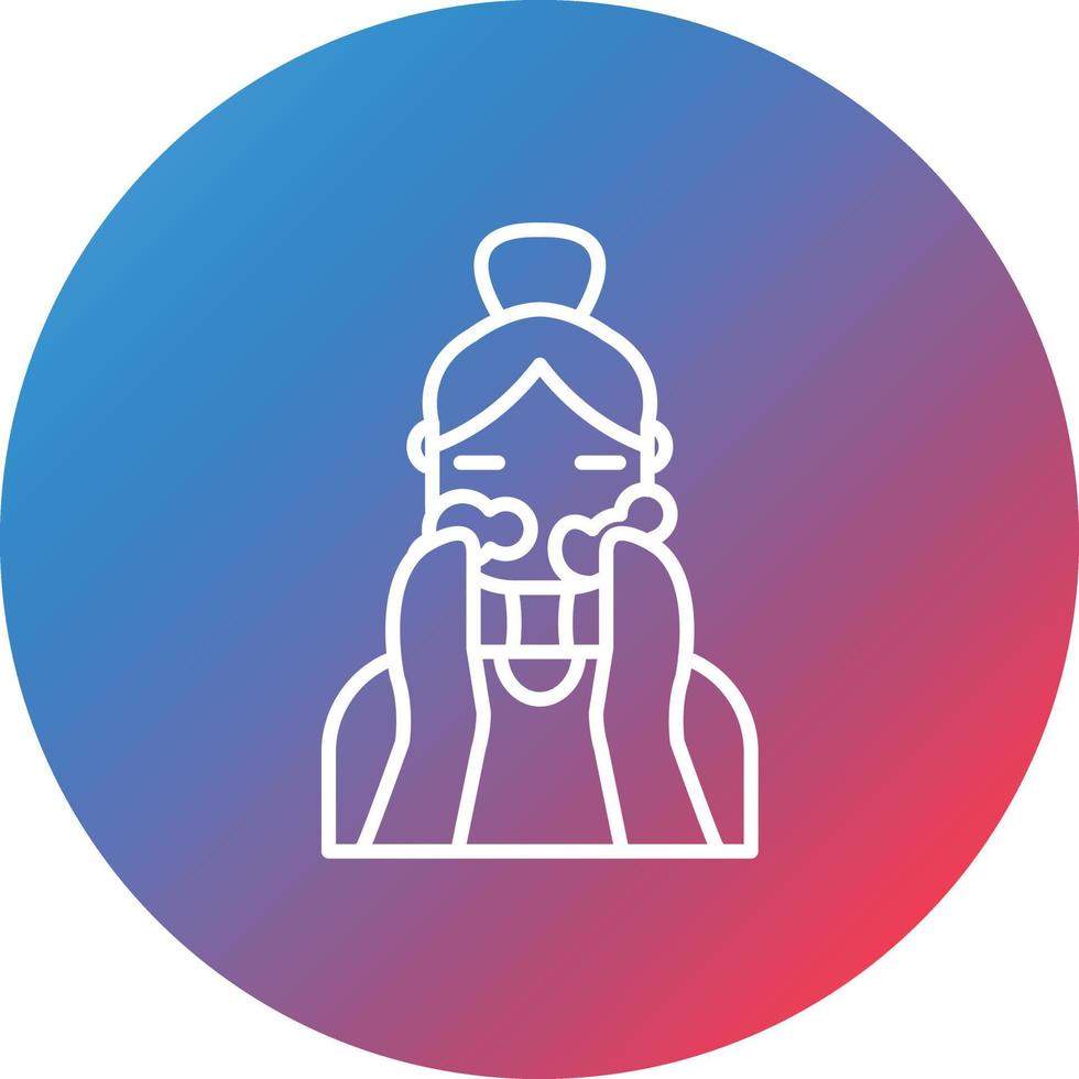 Wash Face Line Gradient Circle Background Icon vector