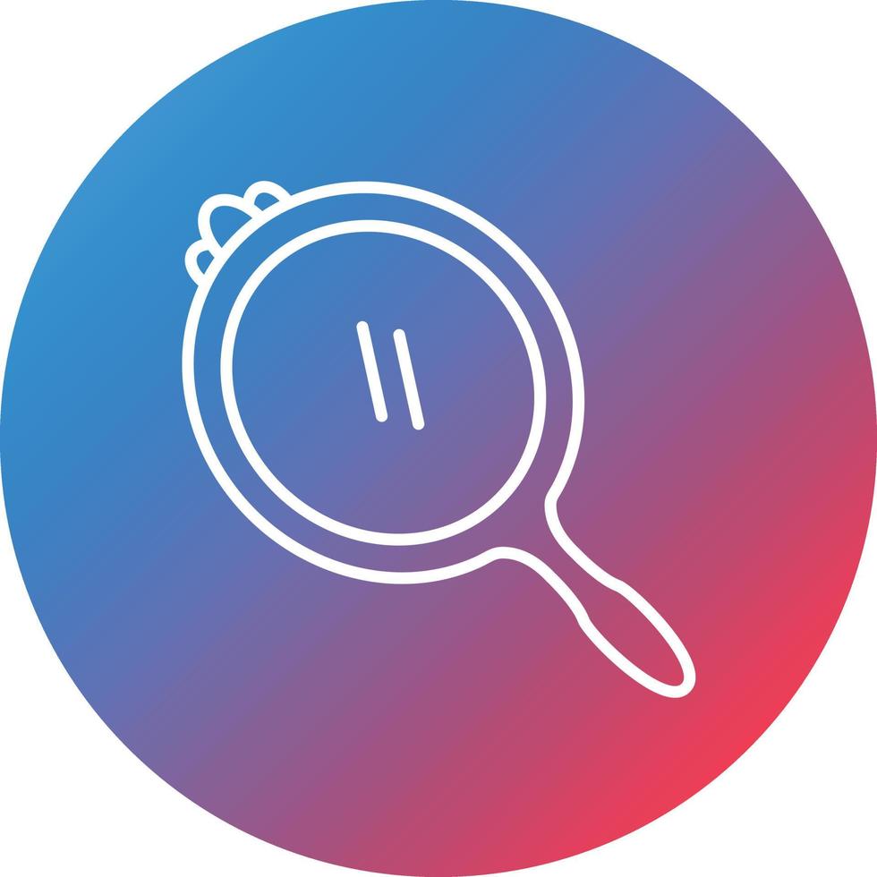 Hand Mirror Line Gradient Circle Background Icon vector