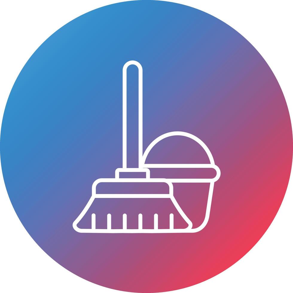 Mop Line Gradient Circle Background Icon vector