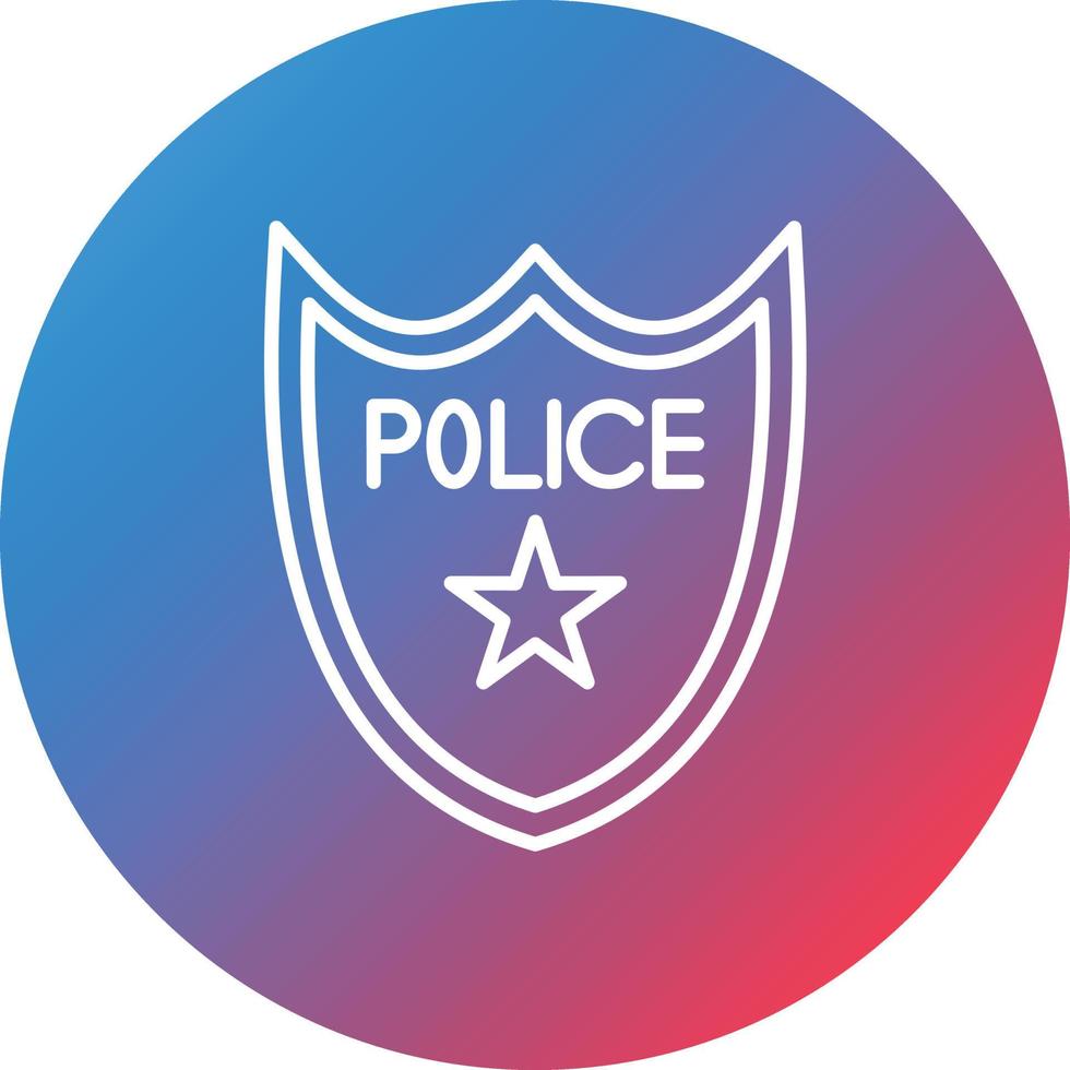Police Badge Line Gradient Circle Background Icon vector