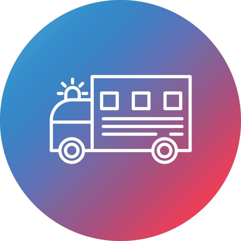 Police Van Line Gradient Circle Background Icon vector