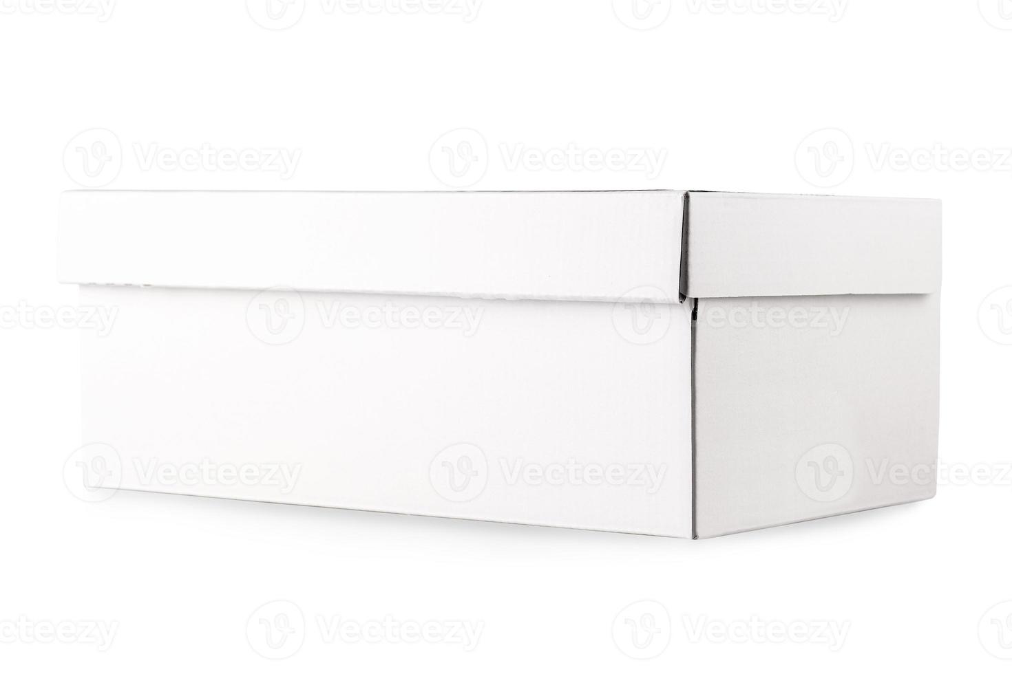 White shoe box isolated on white with clipping path photo
