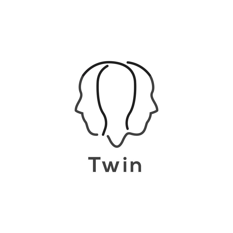 Twin people. Vector logo icon template