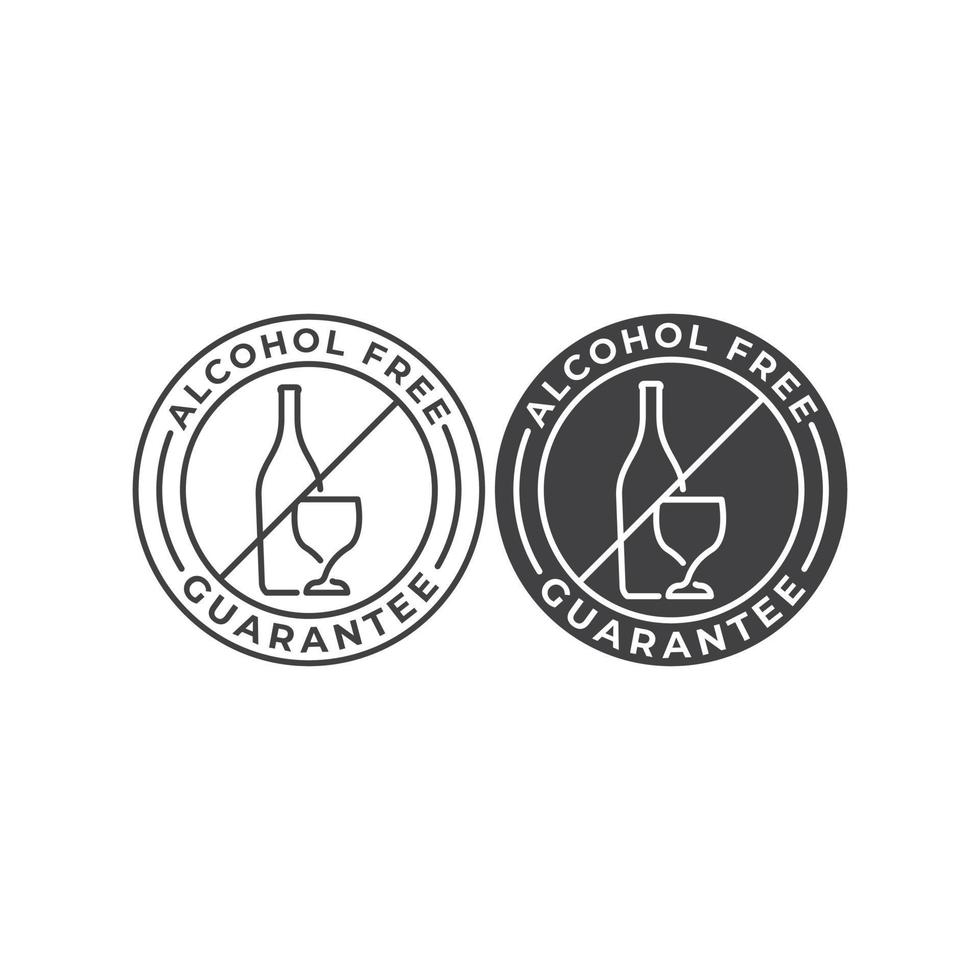 No alcohol holiday, dry january, free alcohol. Vector icon template