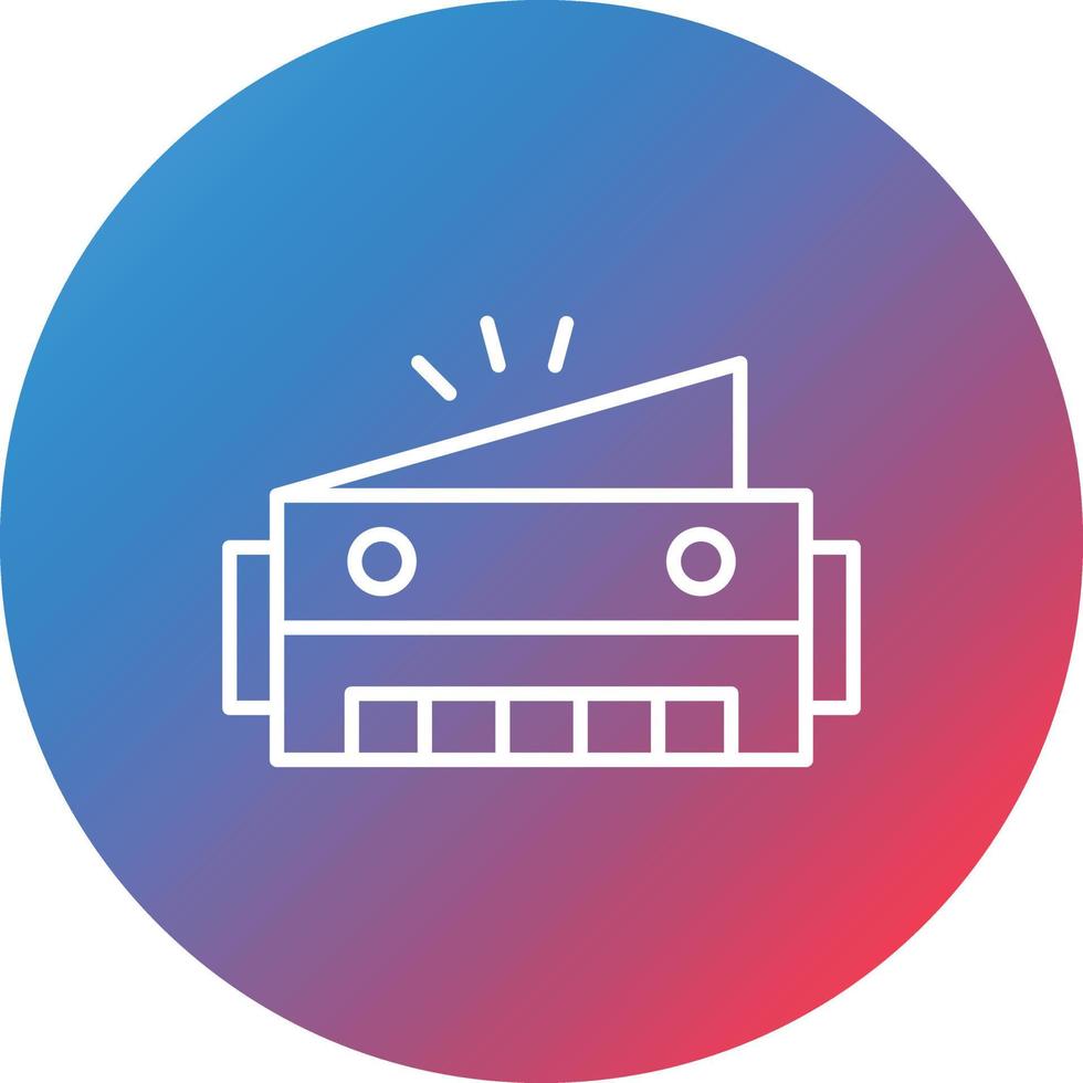 Harmonica Line Gradient Circle Background Icon vector