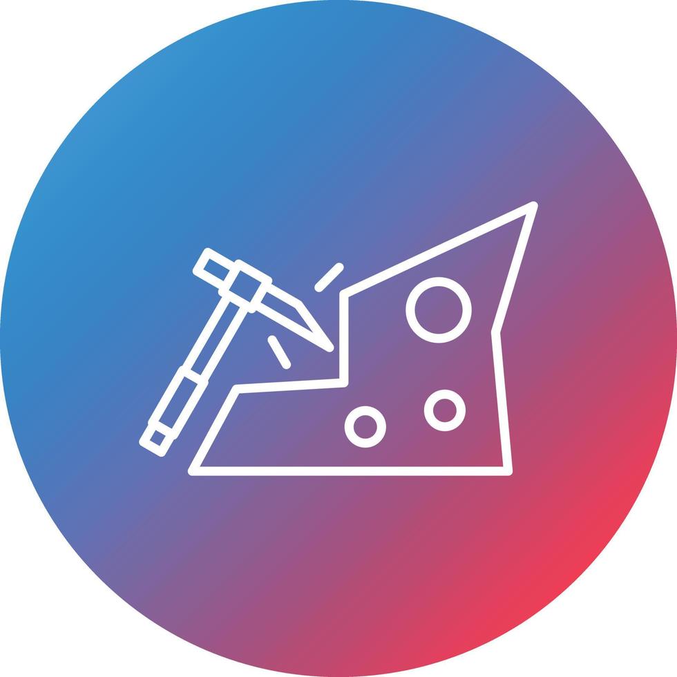 Mine Line Gradient Circle Background Icon vector