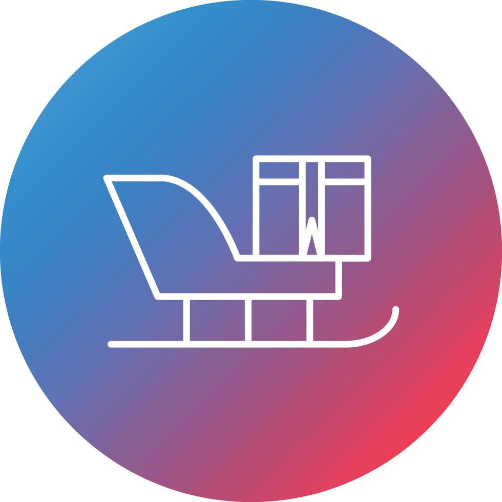 trineo línea gradiente círculo fondo icono vector