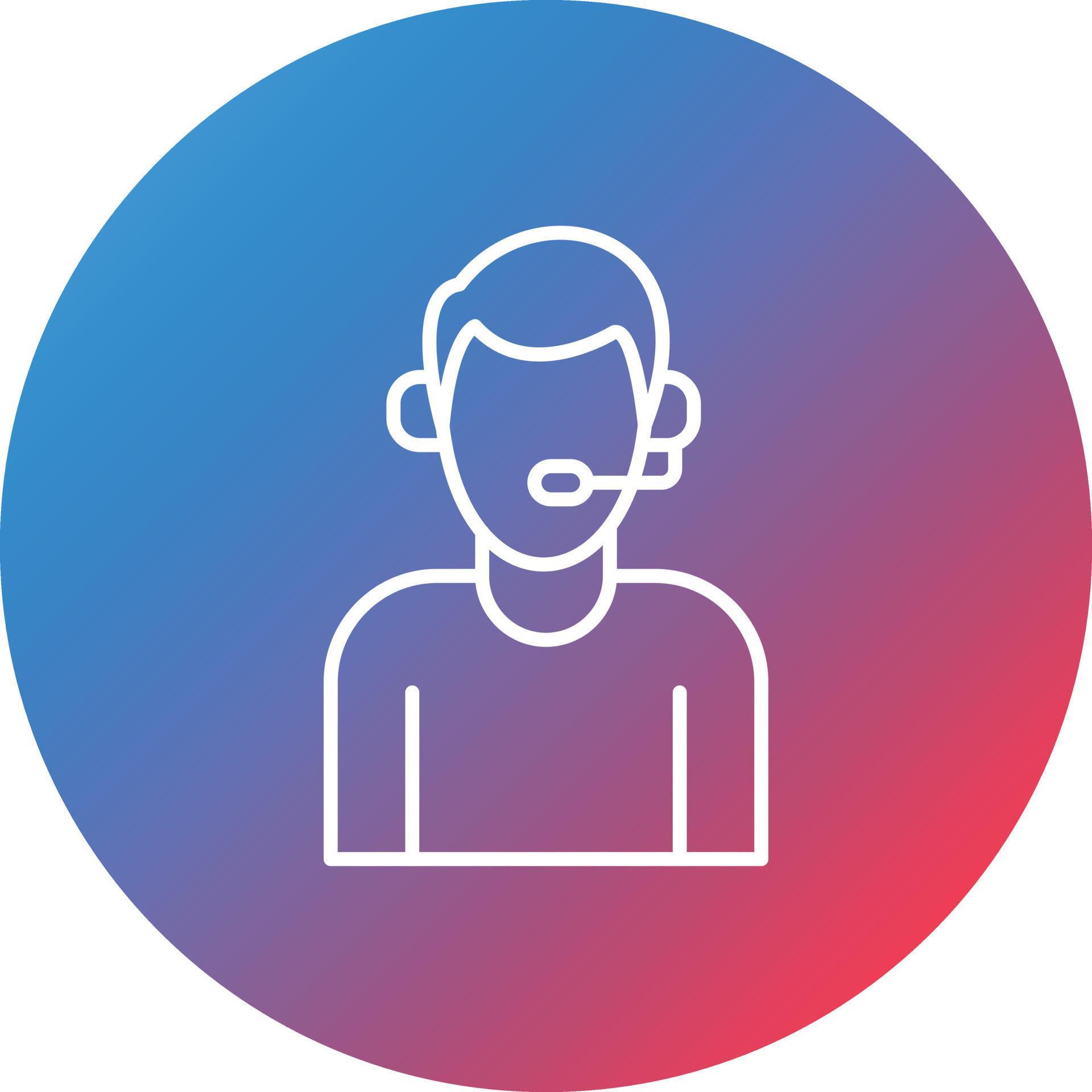Customer Service Line Gradient Circle Background Icon 16862053 Vector