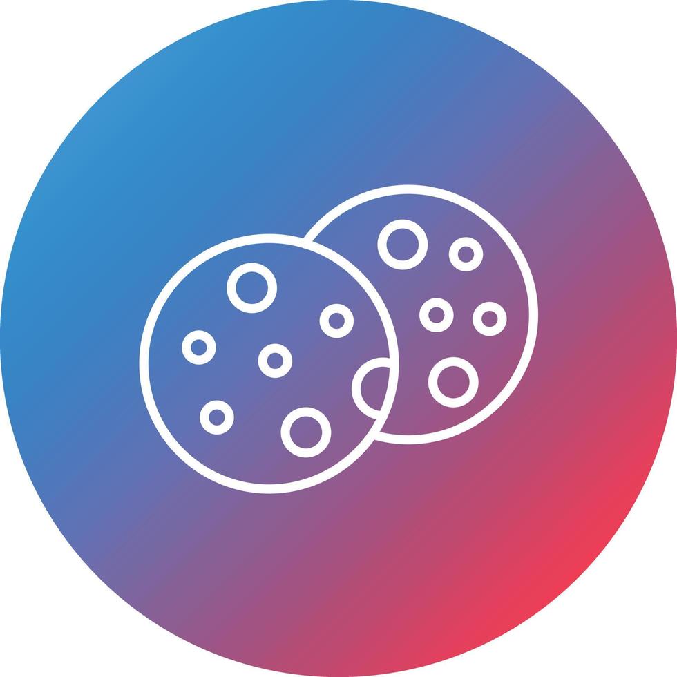 Biscuits Line Gradient Circle Background Icon vector