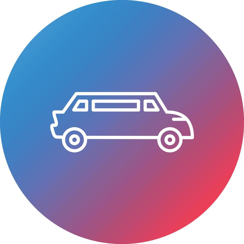 Limousine Line Gradient Circle Background Icon vector