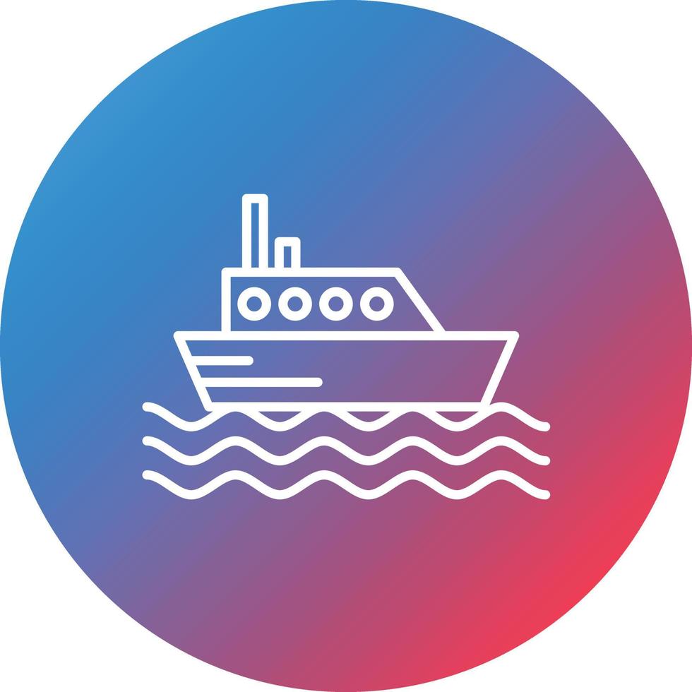 Ferry Boat Line Gradient Circle Background Icon vector