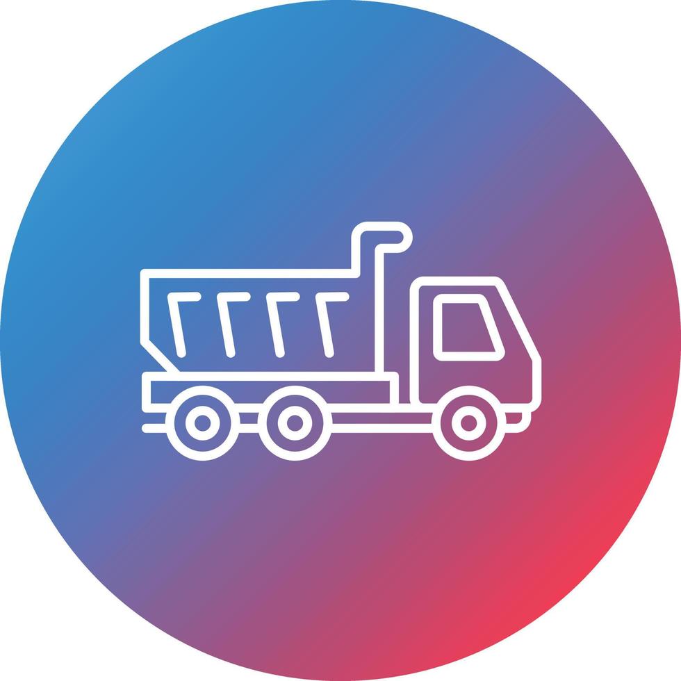 Dump Truck Line Gradient Circle Background Icon vector