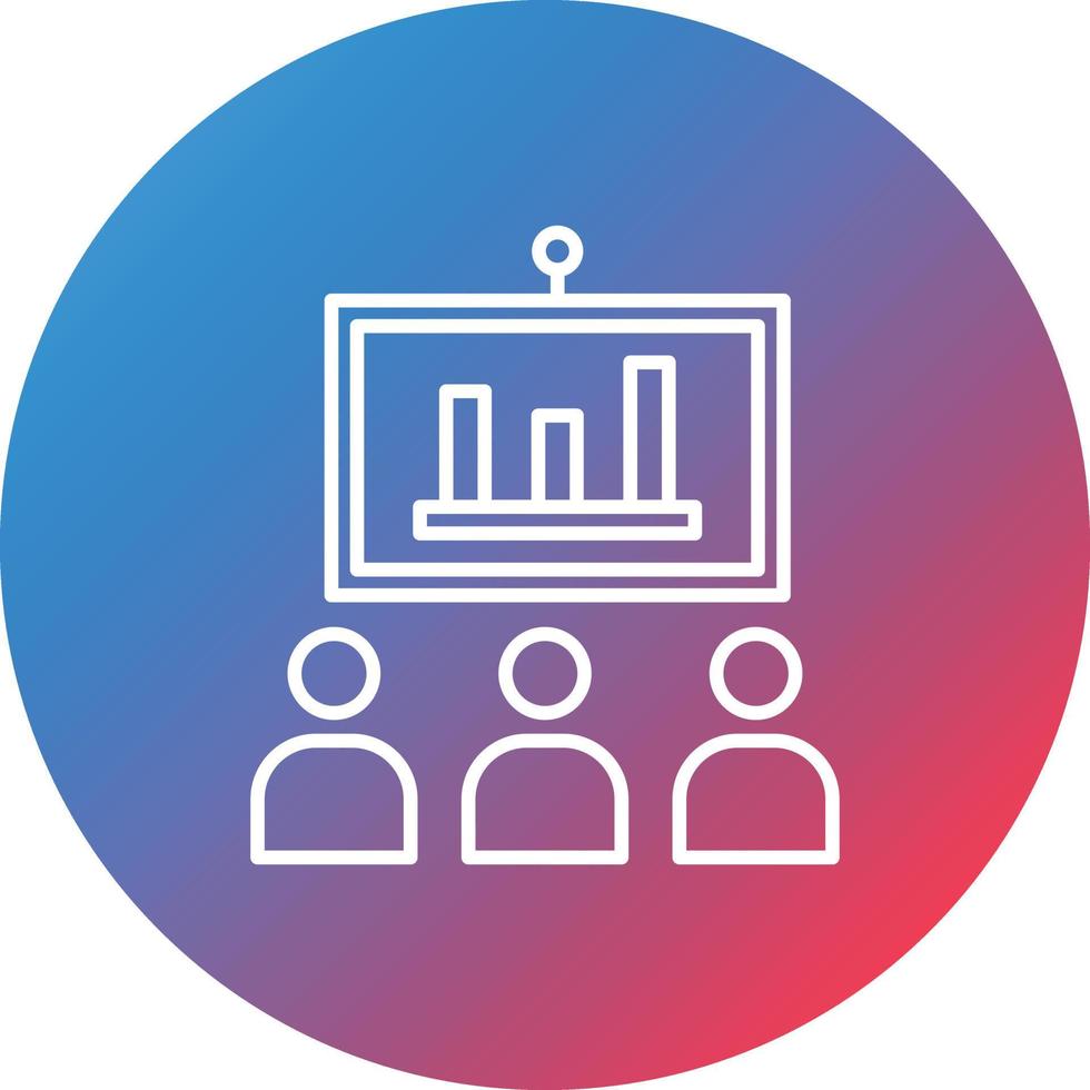 Seminar Line Gradient Circle Background Icon vector