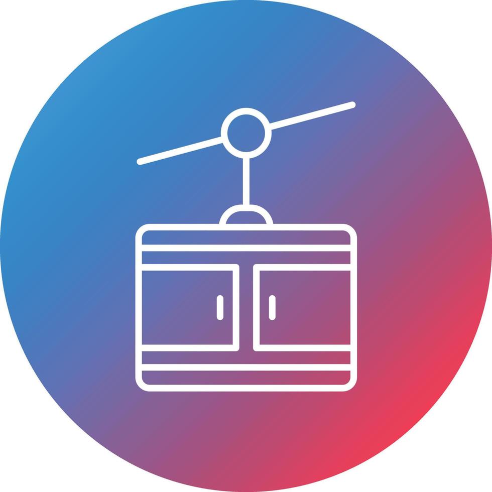 Cable Car Line Gradient Circle Background Icon vector