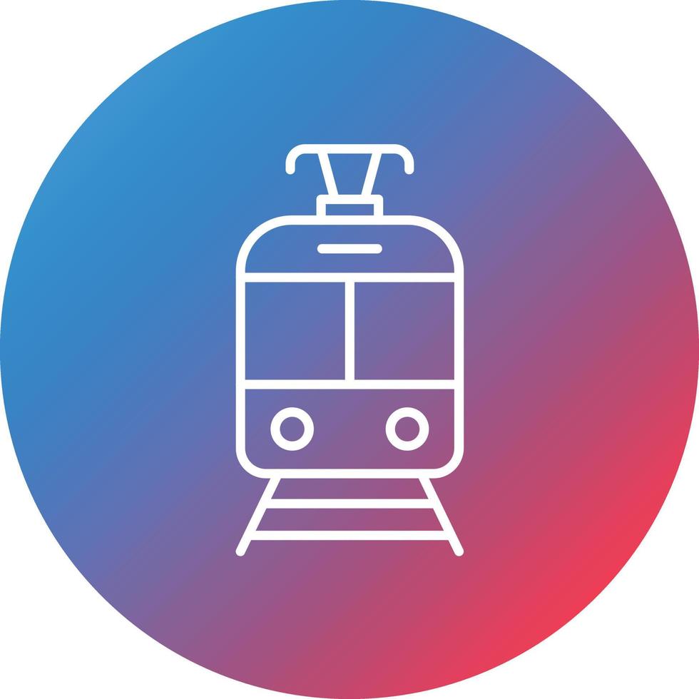 Tramcar Line Gradient Circle Background Icon vector