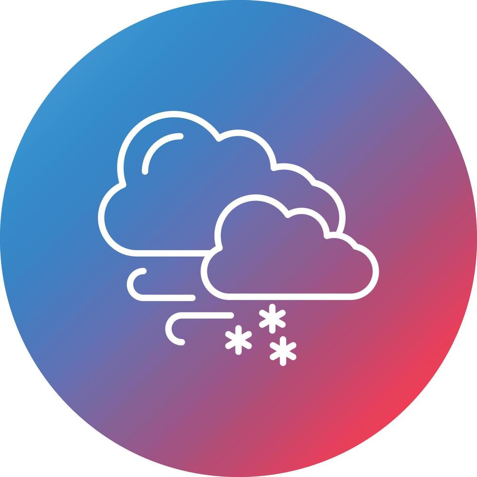 Blizzard Line Gradient Circle Background Icon vector