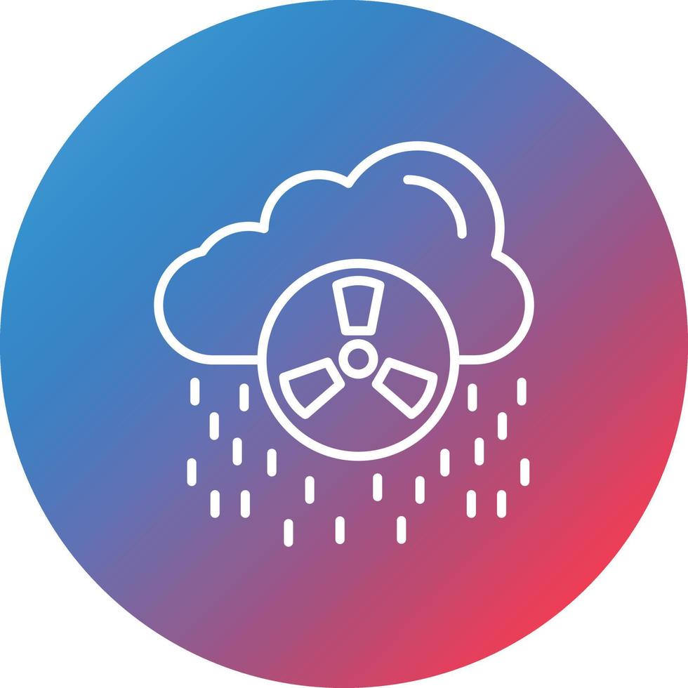 Acid Rain Line Gradient Circle Background Icon vector