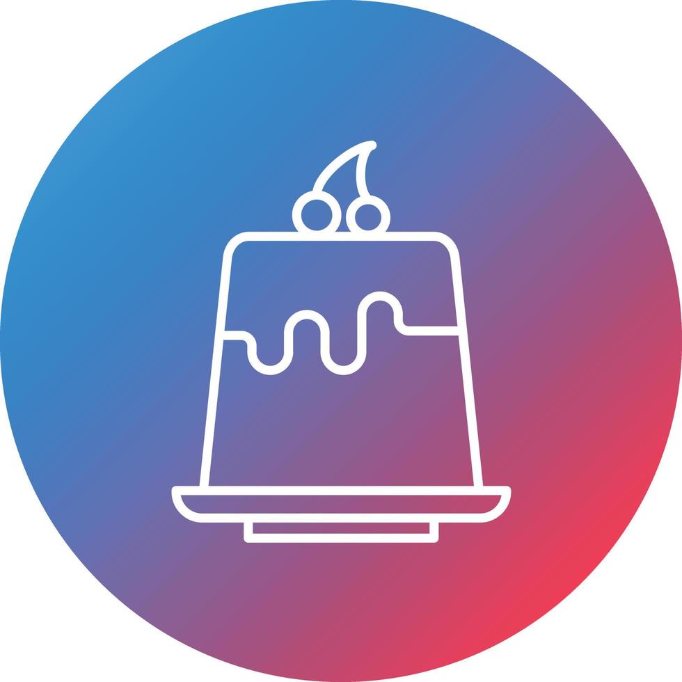 Pudding Line Gradient Circle Background Icon vector