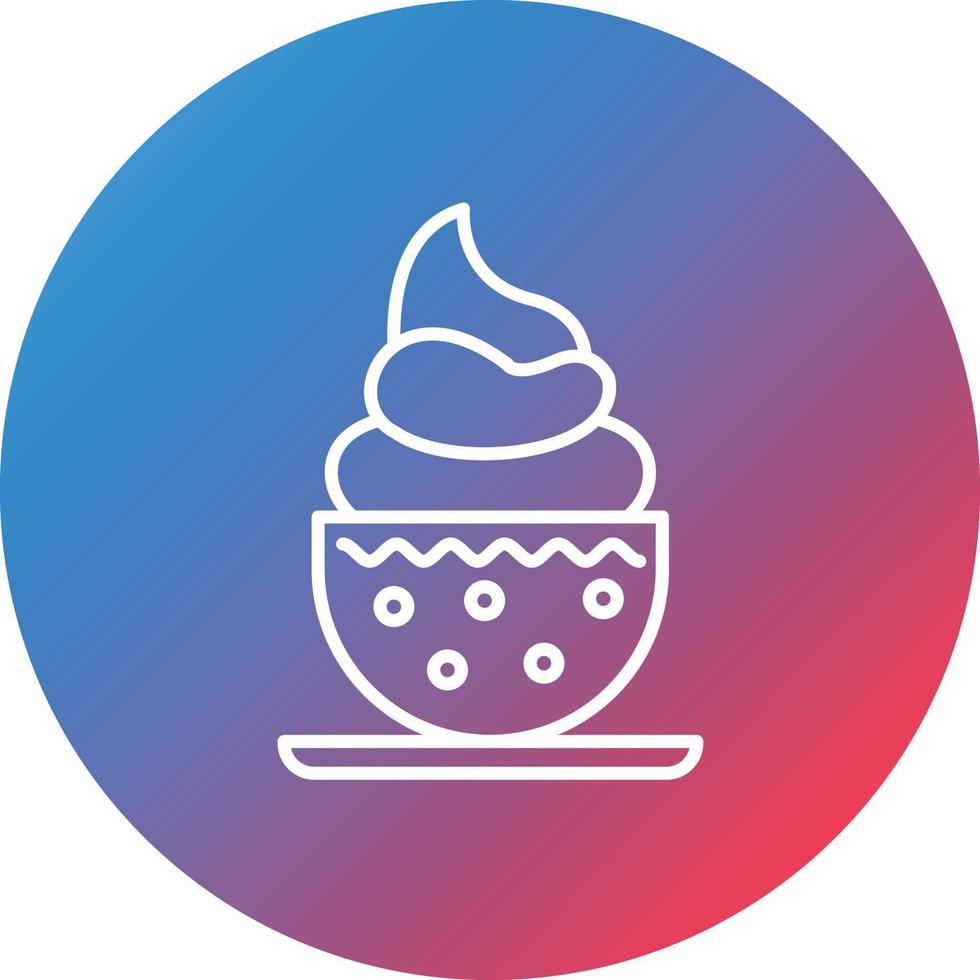 Ice Cream Cup Line Gradient Circle Background Icon vector