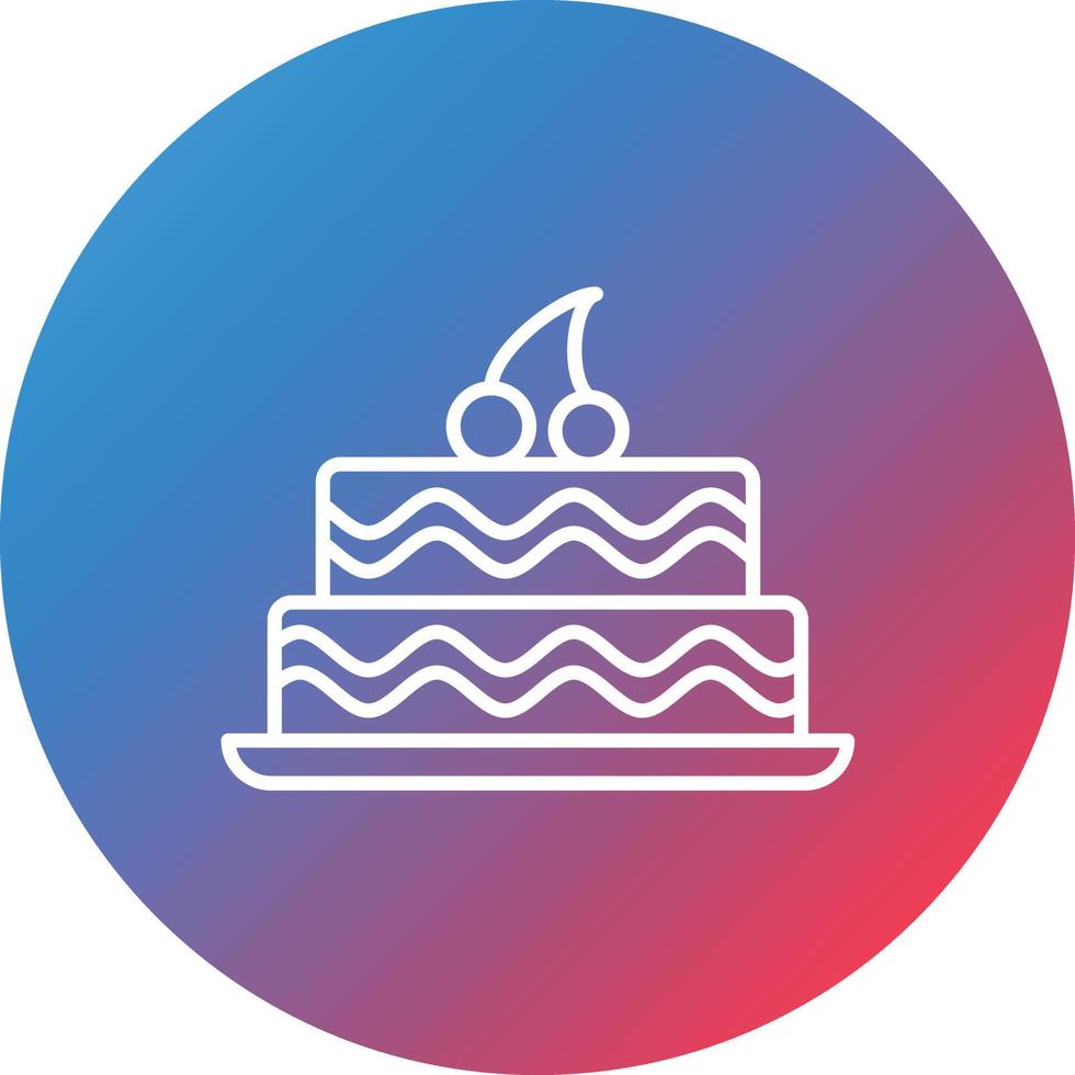 Two Layered Cake Line Gradient Circle Background Icon vector