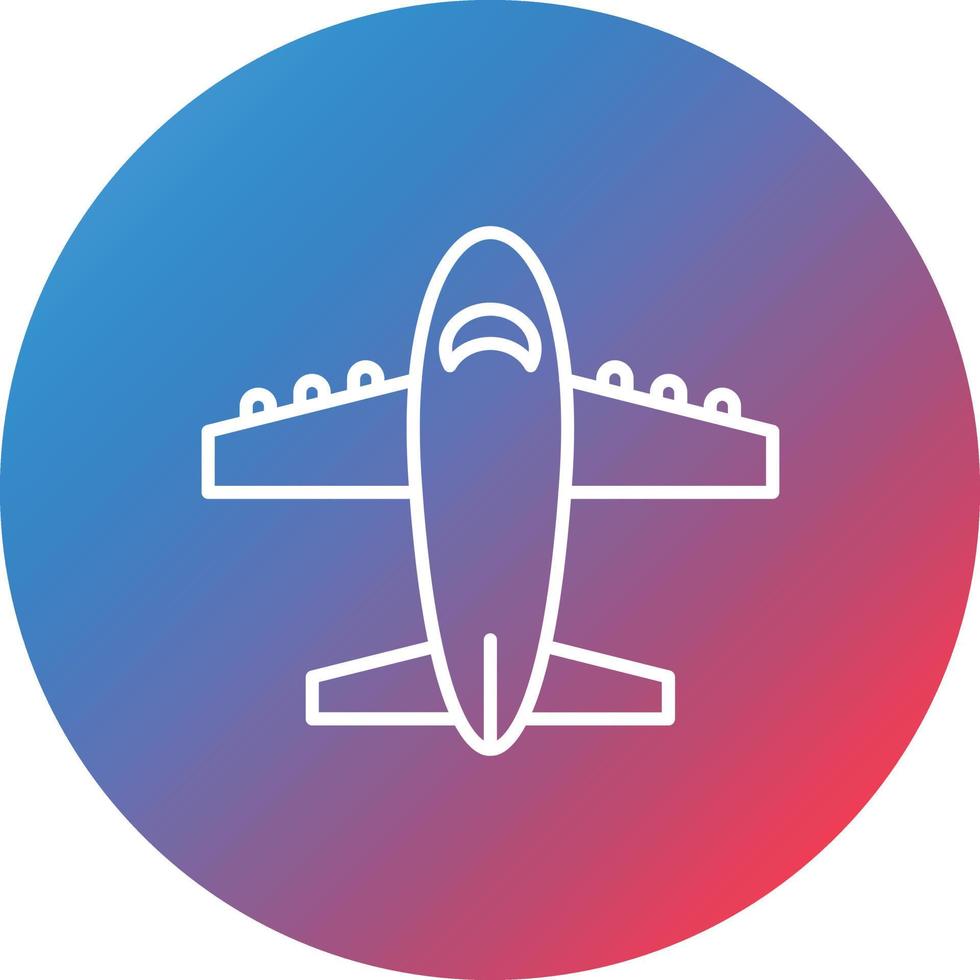 Aircraft Line Gradient Circle Background Icon vector