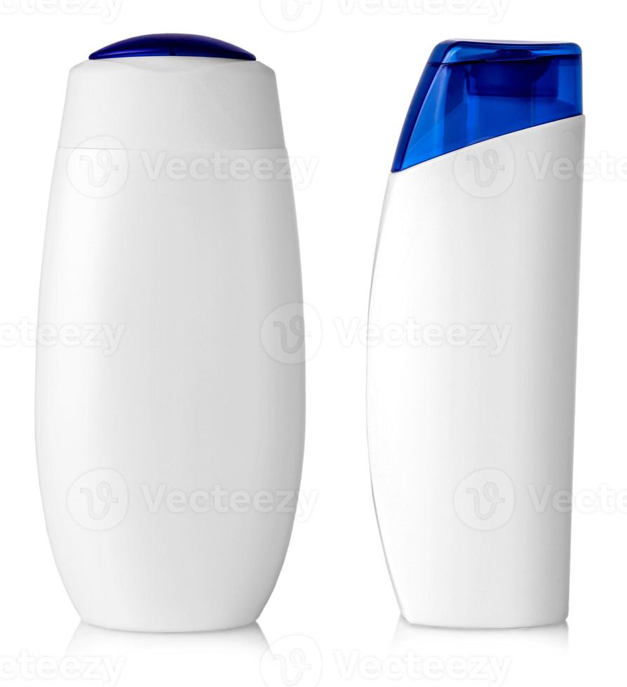 White blank plastic bottle on isolated background. photo