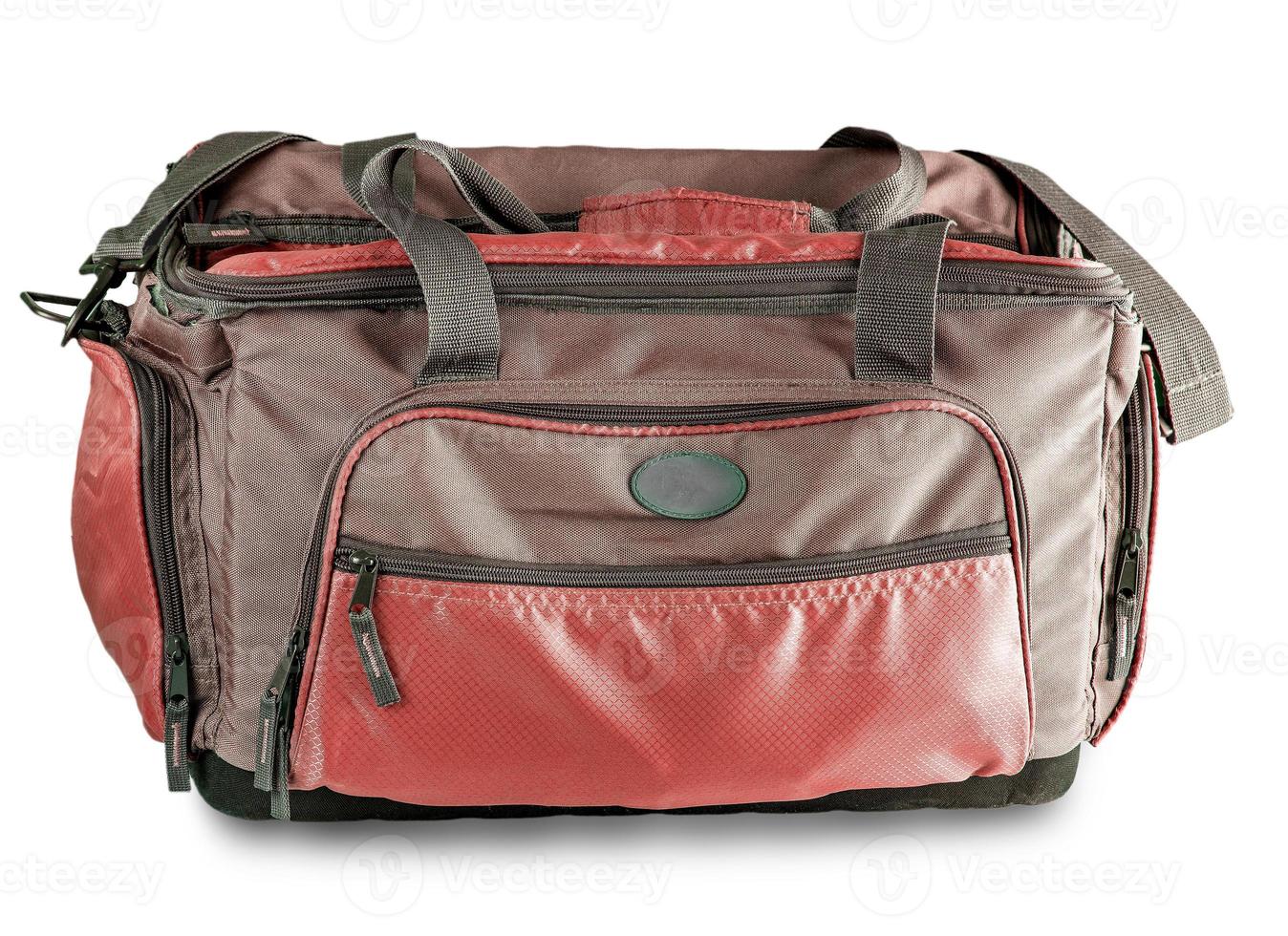 red Sport bag isolated on the white background photo