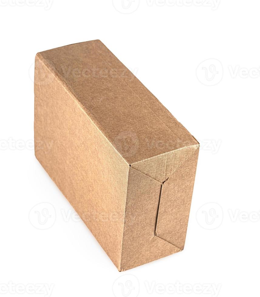 Brown Cardboard Box isolated on a White background with clipping path photo