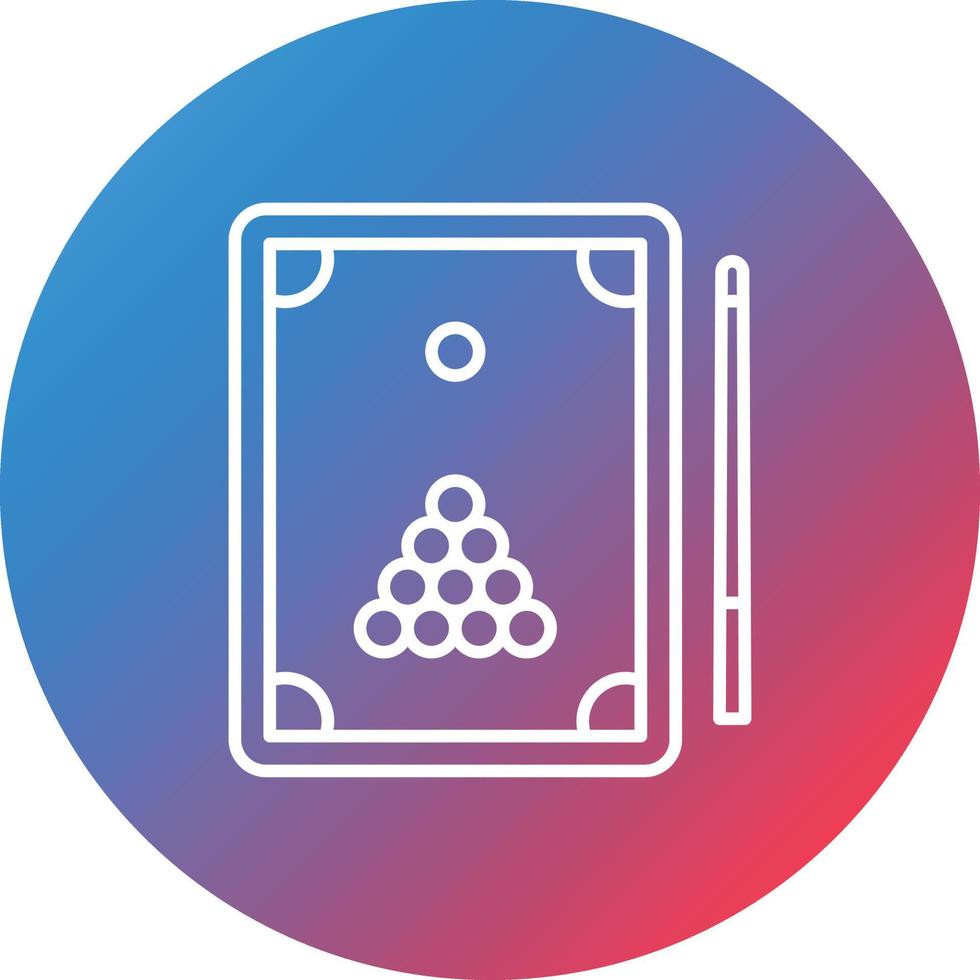 Billiards Line Gradient Circle Background Icon vector
