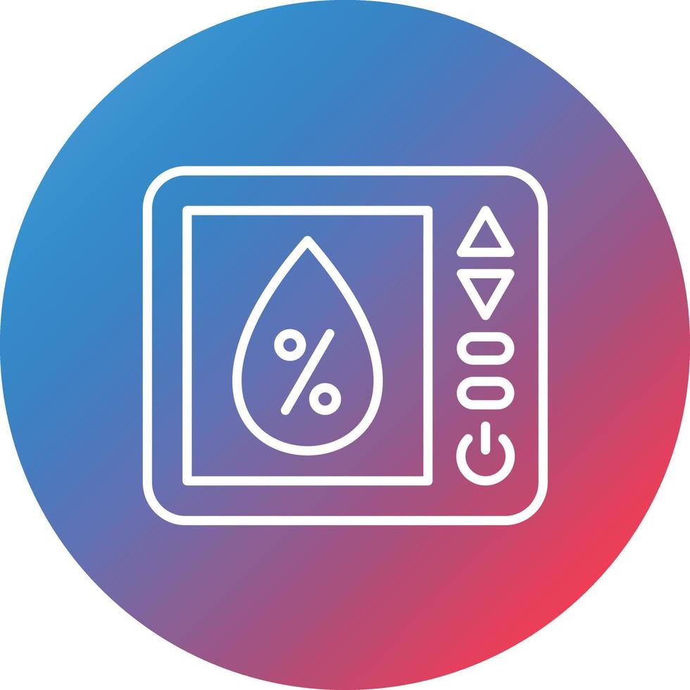 Humidity Sensor Line Gradient Circle Background Icon vector