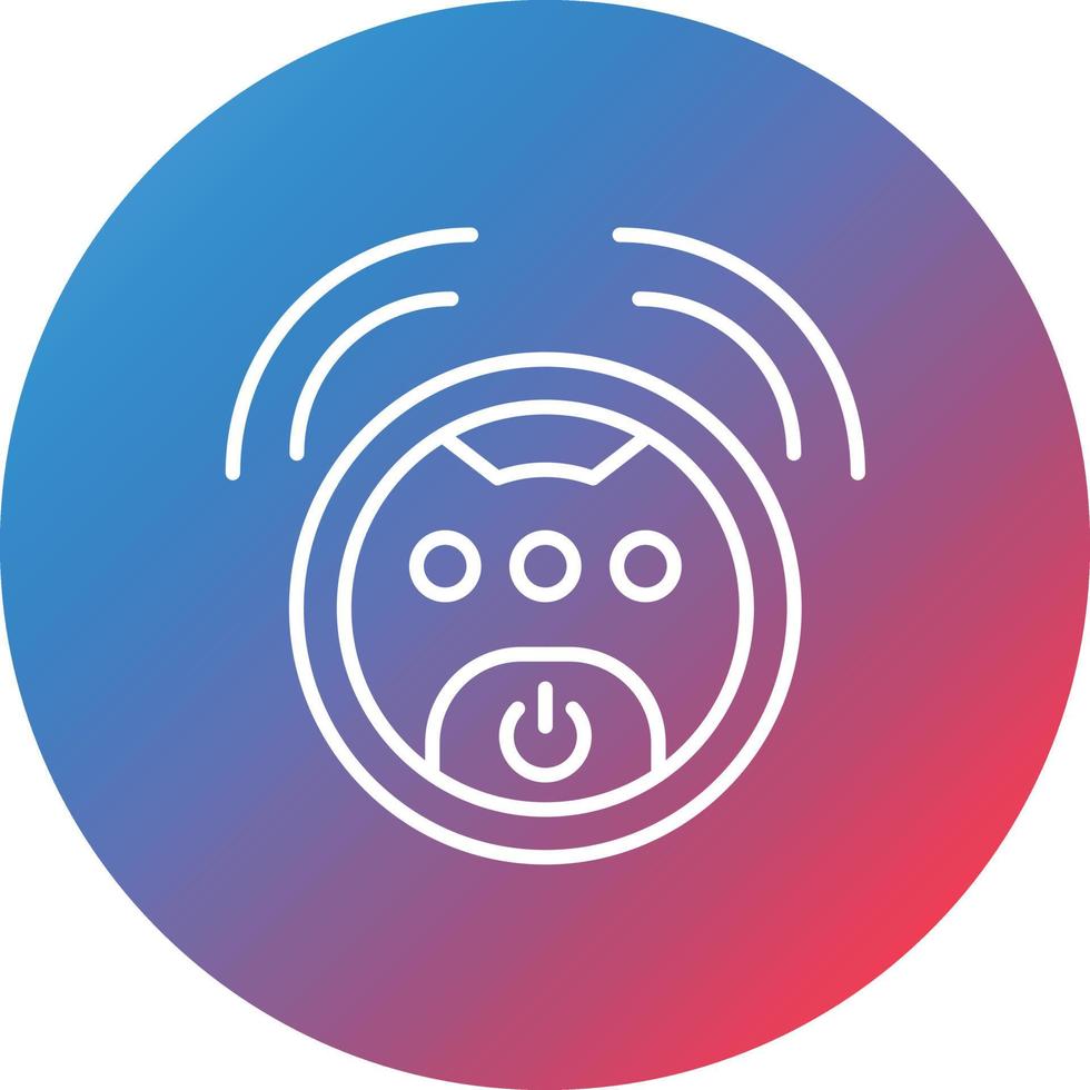 Smart Vecuum Cleaner Line Gradient Circle Background Icon vector