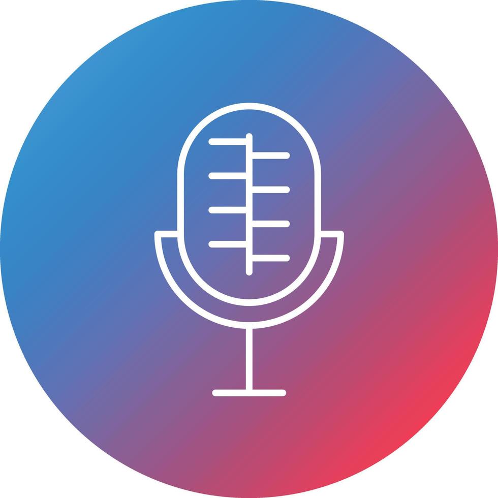 Voice Recorder Line Gradient Circle Background Icon vector