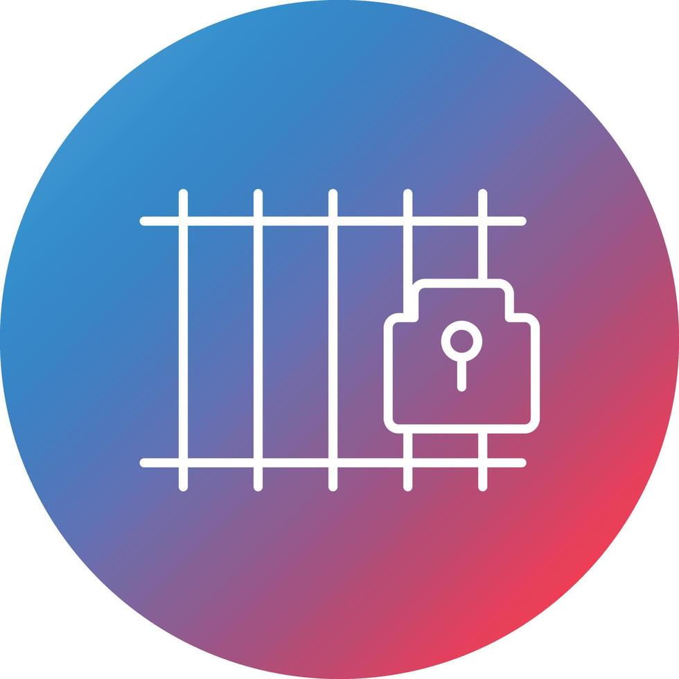 Jail Line Gradient Circle Background Icon vector