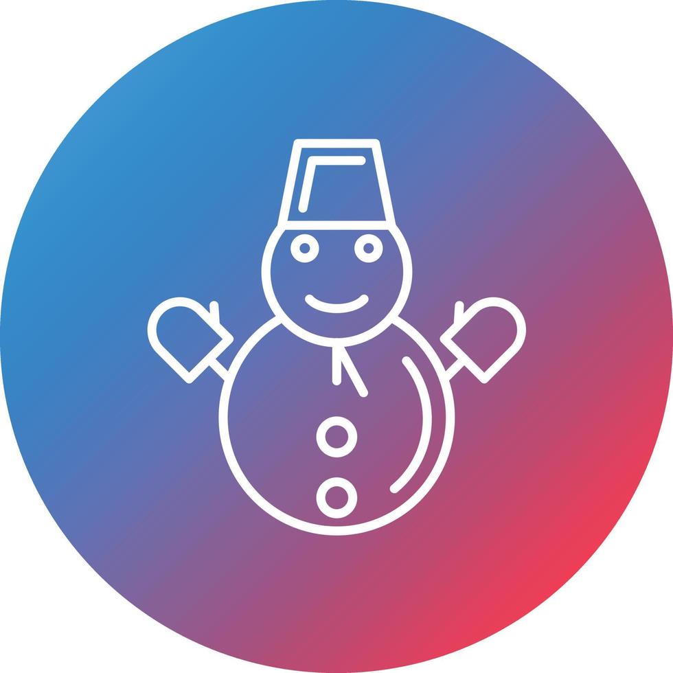 Snowman Line Gradient Circle Background Icon vector