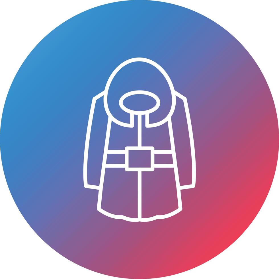 Winter Coat Line Gradient Circle Background Icon vector