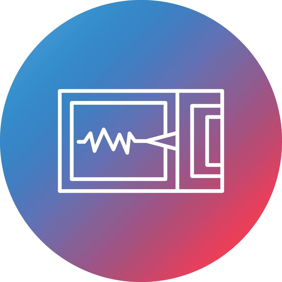 Seismograph Line Gradient Circle Background Icon vector