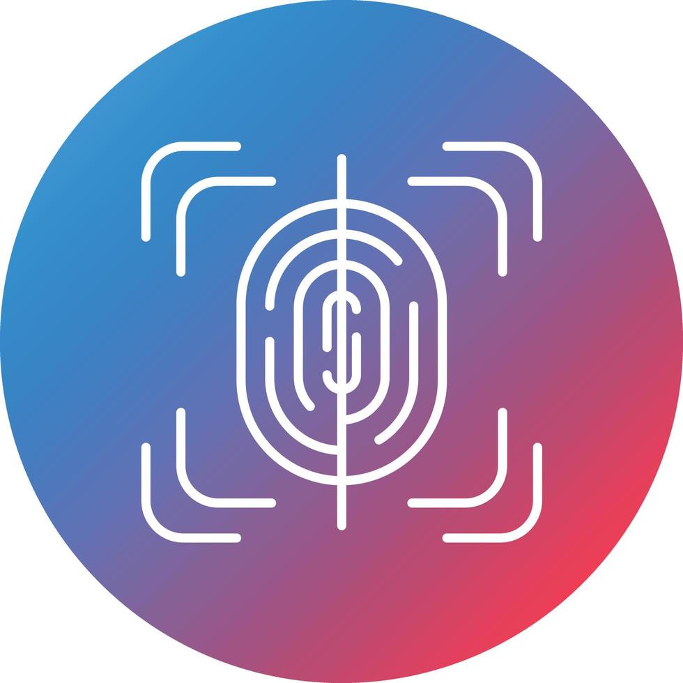 Fingerprint Scan Line Gradient Circle Background Icon vector