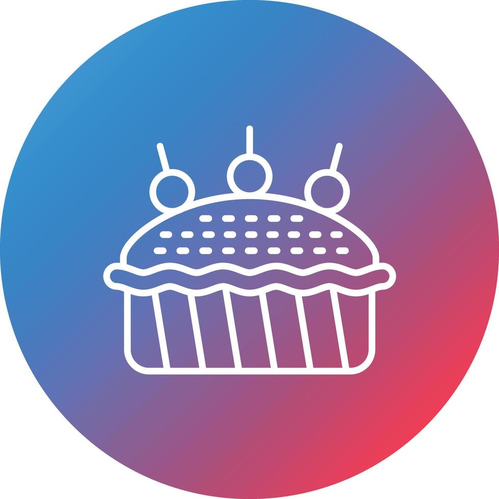 Cherry Pie Line Gradient Circle Background Icon vector