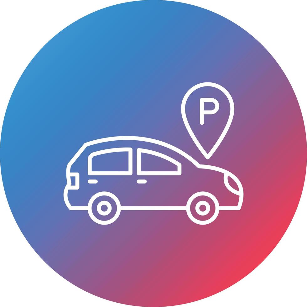 Parking Area Line Gradient Circle Background Icon vector