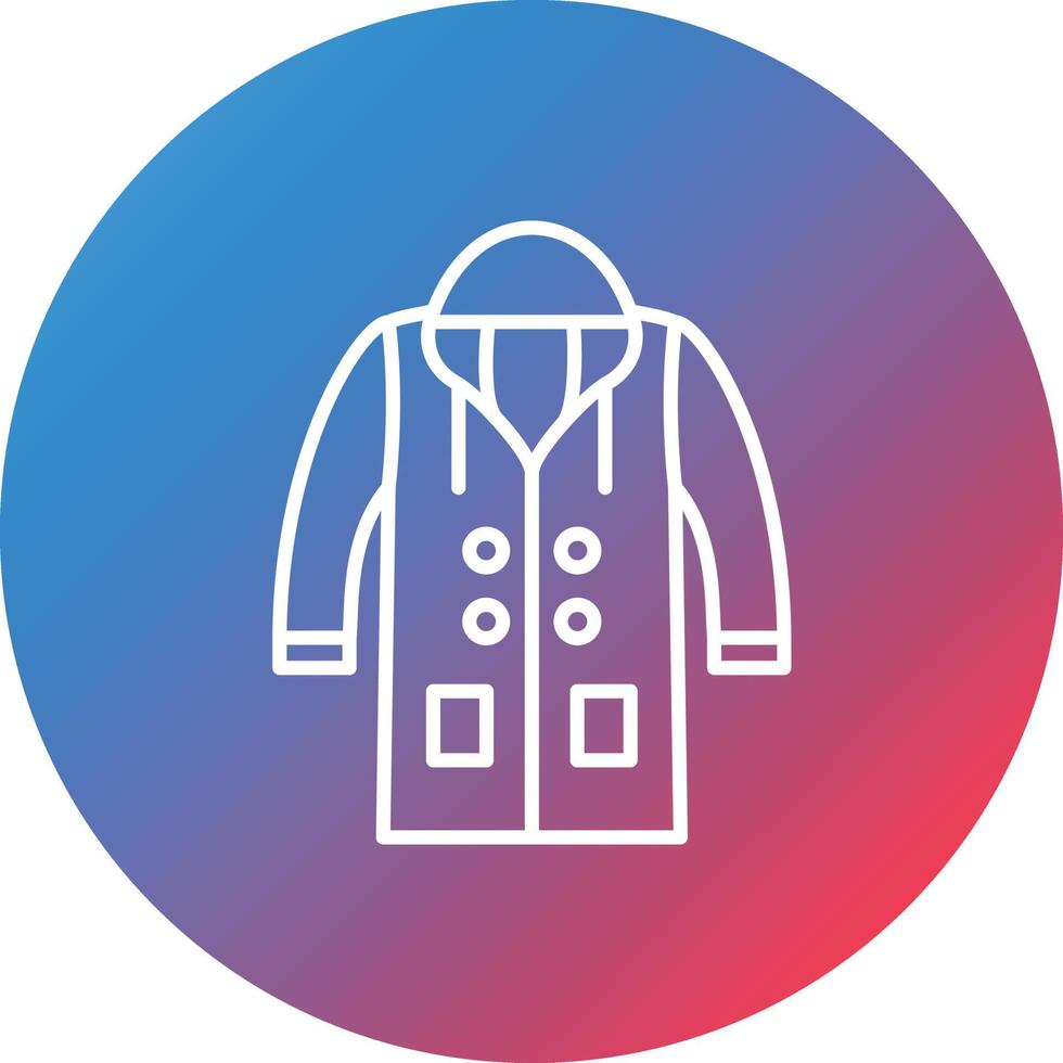 Raincoat Line Gradient Circle Background Icon vector