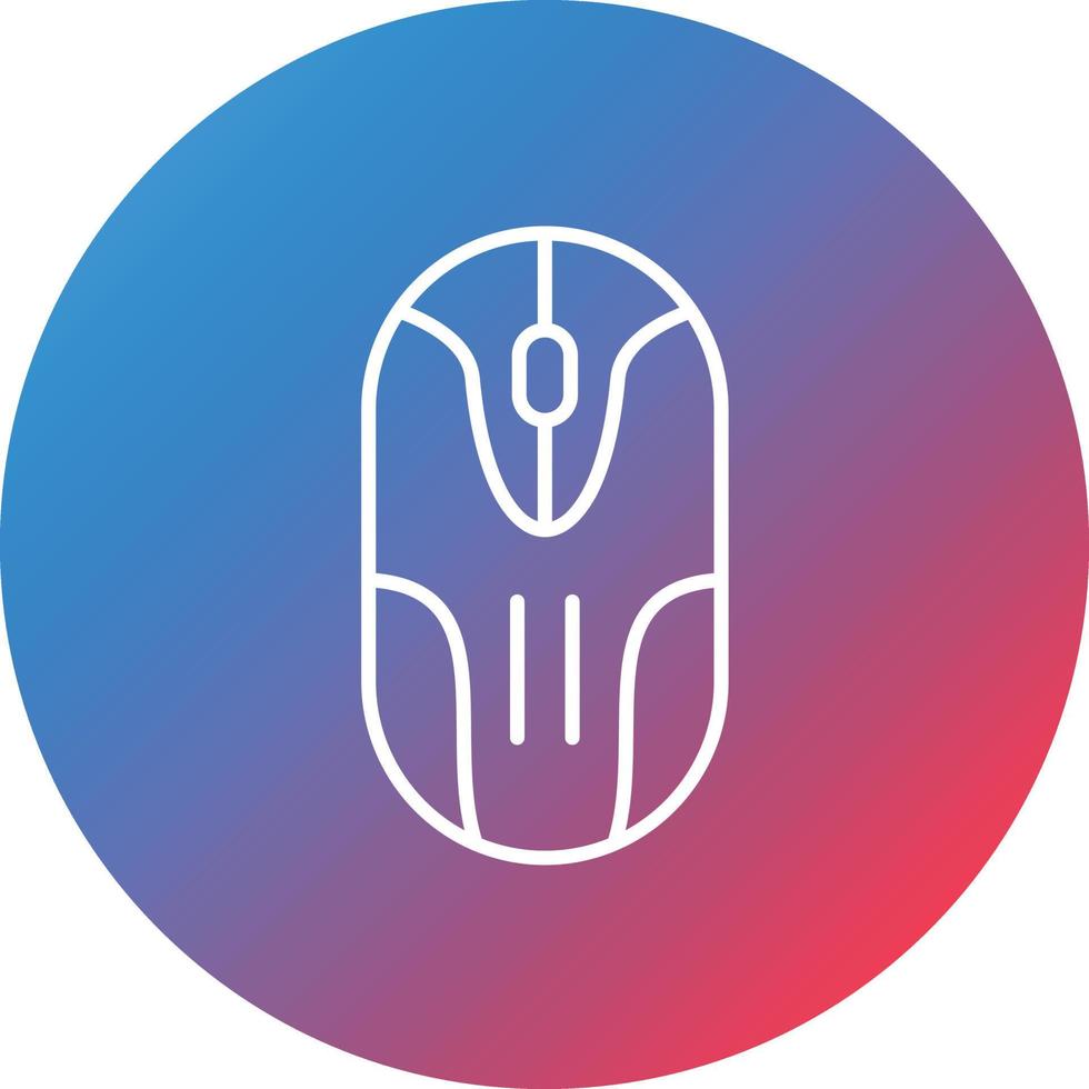 Computer Mouse Line Gradient Circle Background Icon vector